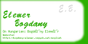 elemer bogdany business card